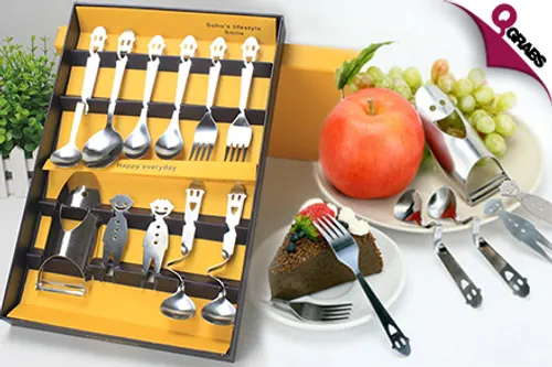 From QR49, Cook & Eat Happily with Smiley Design Stainless Steel Cutlery Sets! (Up to QR220 Value)